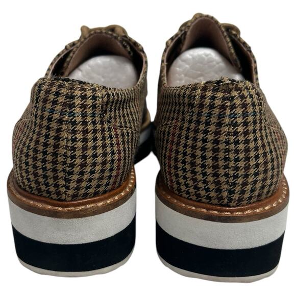 Halogen X Atlantic Pacific Womens 6.5 Brown Oxford Platform Gabriela Plaid - Picture 3 of 11
